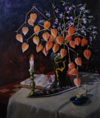 Фонарики. 2008 хост, масло, 46х55